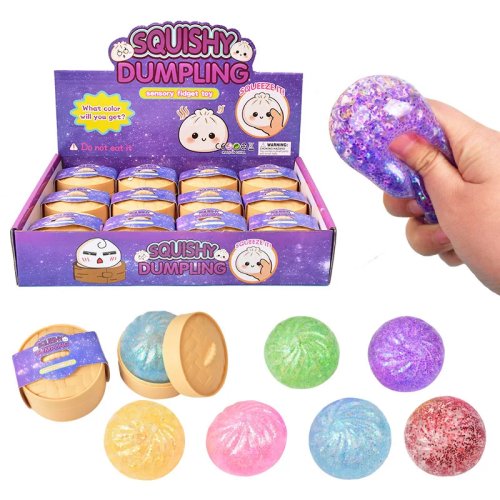 Mochi Squishy с блёстками — реалистичная паровая булочка, антистресс, тихий сенсорный фиджет для снятия тревоги и концентрации в офисе