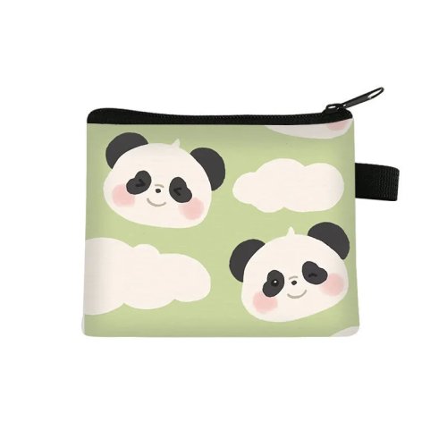 Panda mini coin purse — cute kids' card pouch & headphone pouch, small coin wallet
