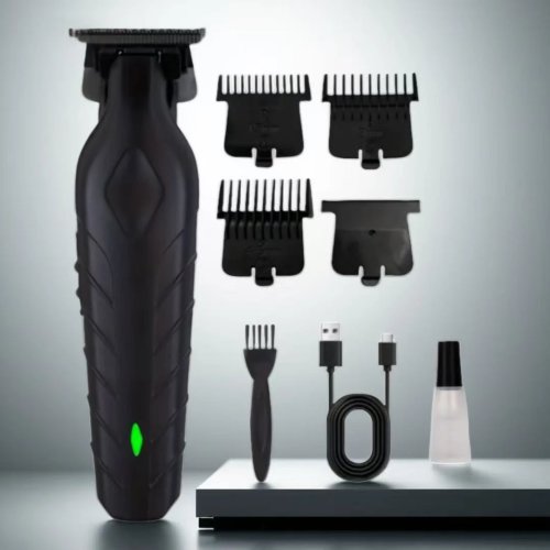 Tondeuse cheveux homme sans fil — kit tondeuse et trimmer, rechargeable USB, batterie lithium, corps ABS
