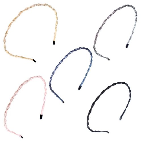 5er-Set wellige Haarbänder für Damen & Mädchen – weich und bequem, ideal beim Duschen und zum Fixieren des Ponys