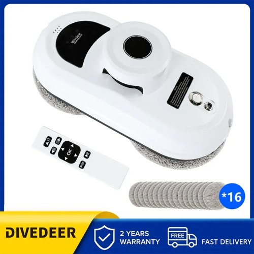 DIVEDEER 窓用ロボット掃除機（リモコン付）— 電動ガラスクリーナー 落下防止センサー搭載 家庭用