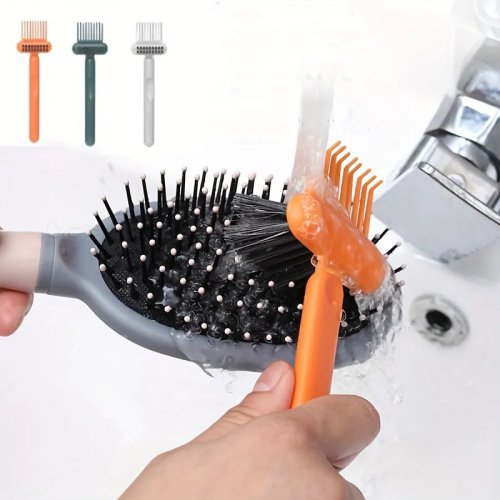 Limpiador 2 en 1 para peines y cepillos — gancho quitapelos reutilizable y limpiador de ranuras para cepillos paddle y peines, portátil