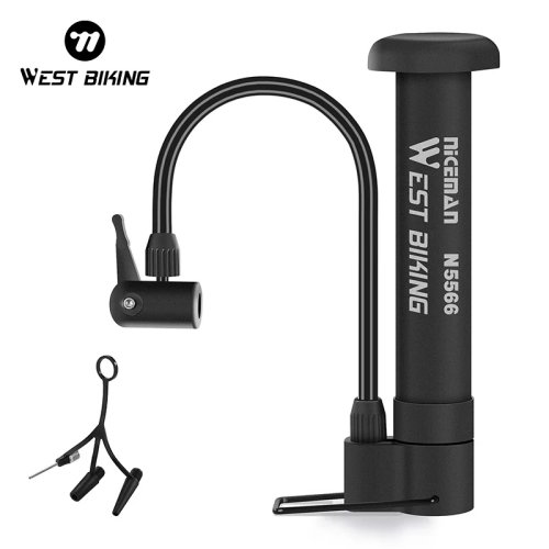 WEST BIKING MTB Floor Pump – 80 PSI Bicycle Pump with Schrader & Presta Valve, Manual Bike Tire Inflator