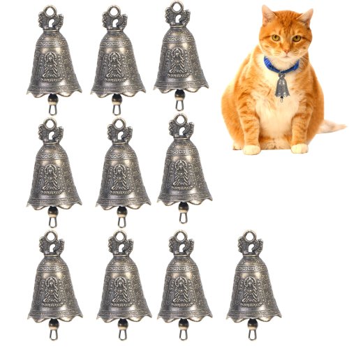 10pcs Antique Bronze Hollow Bell Charms - Retro Pendant for Necklace, Christmas Decoration, Pet Collar & Party Chime