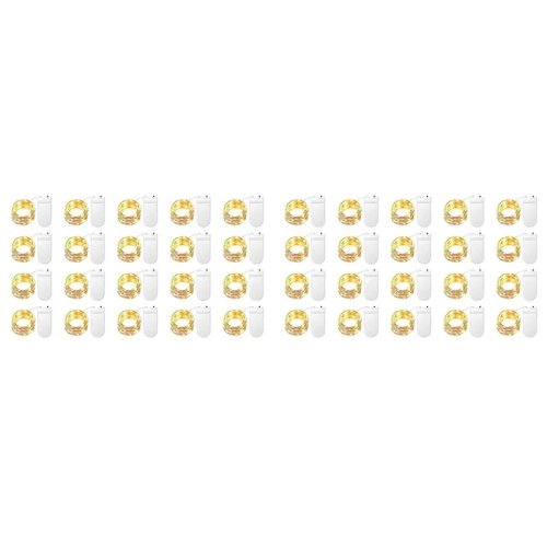 Набір 40 світлодіодних гірлянд на батарейках, 1 м (20 LED) для банок Mason, теплий білий