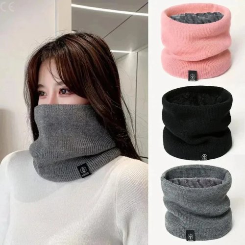 Snood/gola de malha para mulher — grosso, efeito caxemira, quente, unisexo