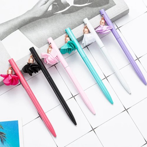 Lot de 36 stylos à bille floraux avec pendentif – Papeterie étudiante mignonne style Japon/Corée