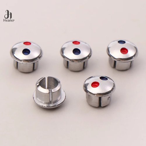 Paket 10 Tutup Indikator Panas/Dingin Merah/Biru untuk Handle Kran — untuk Dapur & Kamar Mandi