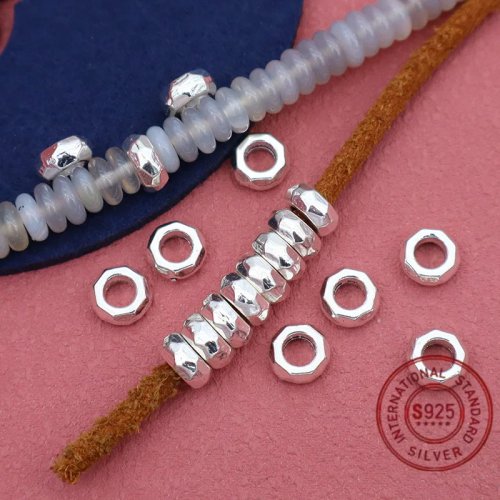 Tibetaans zilveren kralen met groot gat, wielmotief — losse kralen voor armbanden, dreadlocks, pruiken en tassen (DIY)