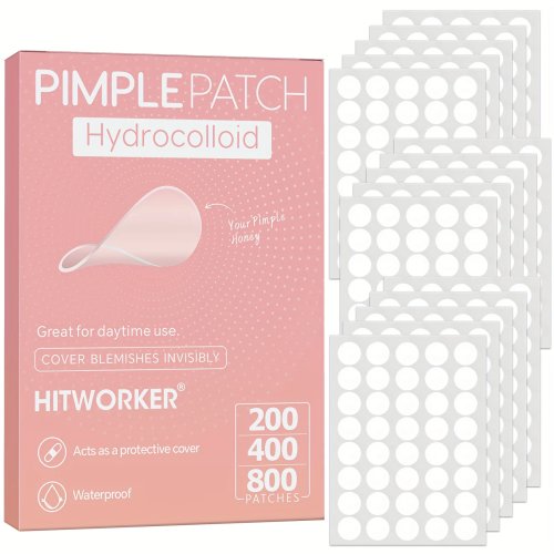 HITWORKER 800 un. Adesivos hidrocoloides para acne, redondos – forte absorção de secreções, cuidado suave