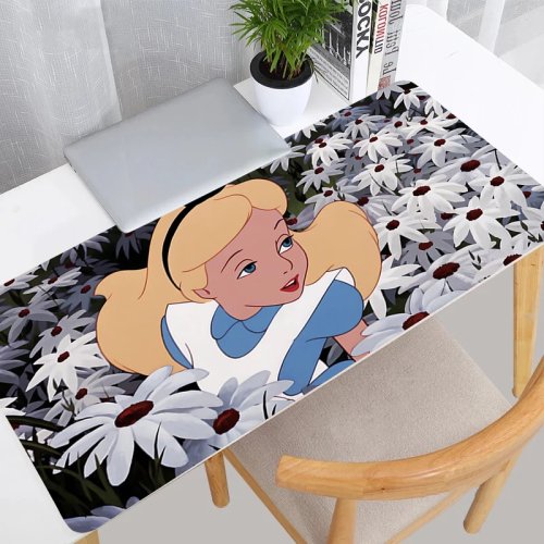 Tapis de souris Varmilo «Alice au pays des merveilles» — Grand tapis de bureau en caoutchouc pour clavier et gaming, motif anime