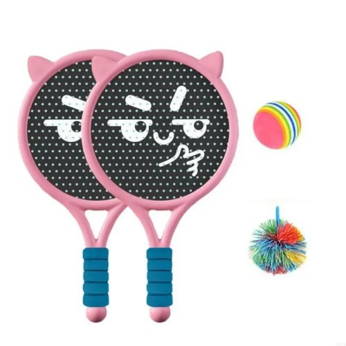 Raqueta infantil de plástico ligera para tenis/bádminton — resistente, ideal para preescolar y primaria