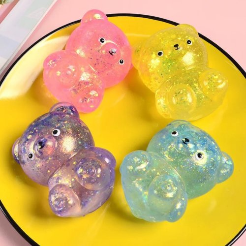 1 pc Squishy Bola Beruang Maltose warna campur – slow-rise, lembut dan fluffy, mainan penghilang stres lucu
