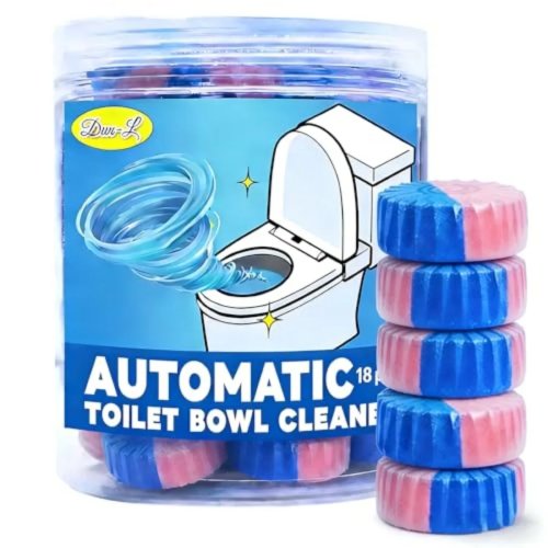 Confezione da 18 pastiglie pulisci WC automatiche — compresse blu per serbatoio e sanitario