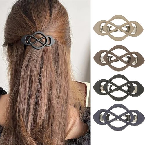 Pinza garra para cabello lisa y calada para mujer — clip trasero para el cabello, accesorio de moda