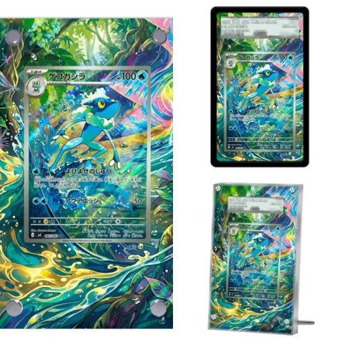 Expositor acrílico para cartas Pokémon – Estuche protector y soporte para Frogadier y Ampharos, perfecto para colecciones
