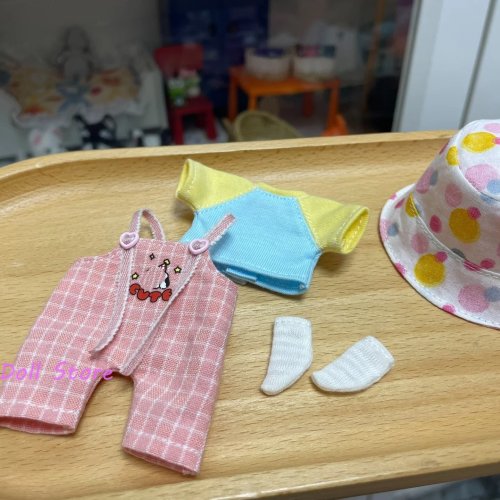 2026 Dula doll outfit set — strap pants & fisherman hat for OB11/GSC dolls