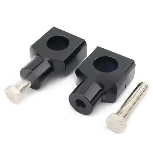 Abrazaderas elevadoras de manillar universales 22/25 mm, aluminio CNC negro, 1 par — para Sportster