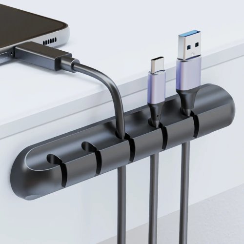 Clipes adesivos para cabos — suporte autocolante para cabos USB, de carregamento, alimentação e rato; organizador de secretária