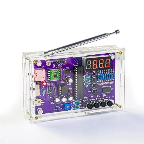 طقم بناء راديو FM DIY 87–108MHz بشاشة رقمية، تردد قابل للتعديل، مشروع تدريب على اللحام (RDA5807S)