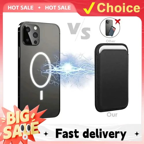 Case dompet kulit universal untuk iPhone 17 Pro Max / iPhone 16 / 15/14/13/12 — Kompatibel MagSafe, tempat kartu dengan magnet