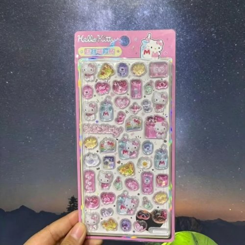 헬로키티 3D 엠보 투명 스티커 (Sanrio) 카와이 장식용 스티커 선물용
