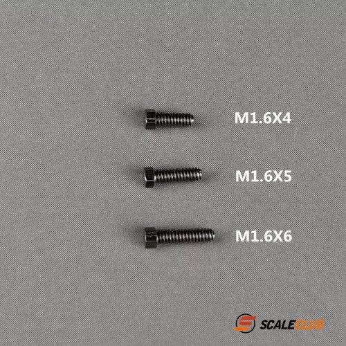 SCALECLUB Nakrętka M1,6 + śruba sześciokątna M2,0 do modeli