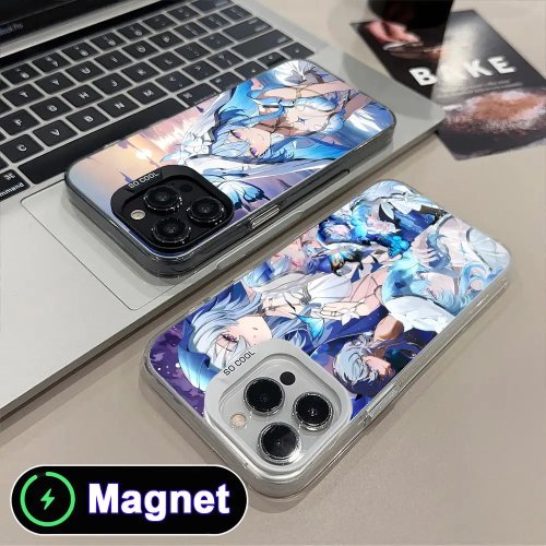 Wuthering Waves Shorekeeper translucent MagSafe phone case for iPhone 11–17 (incl. Pro/Pro Max/Plus) — colorful
