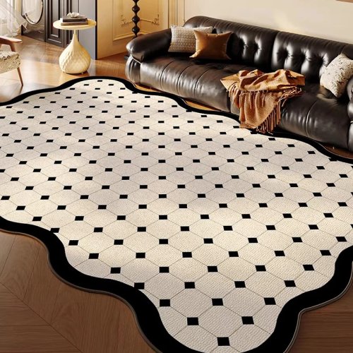Alfombra de salón suave tipo bucle y forro polar, grande, estilo vintage francés para dormitorio y decoración del hogar