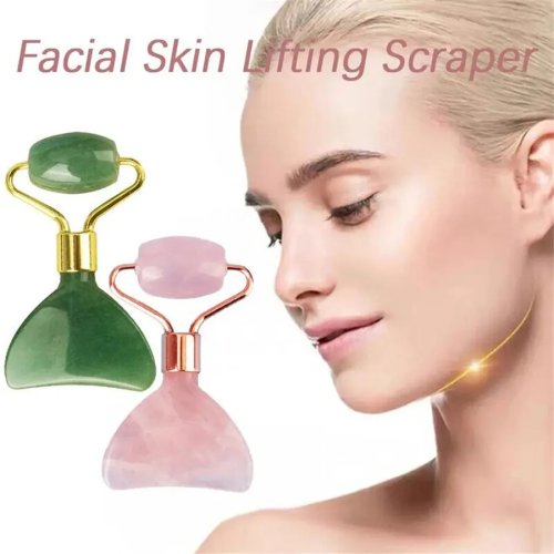 2-in-1 tragbarer Jaderoller und Gua-Sha für Gesicht & Körper – Massagewerkzeug