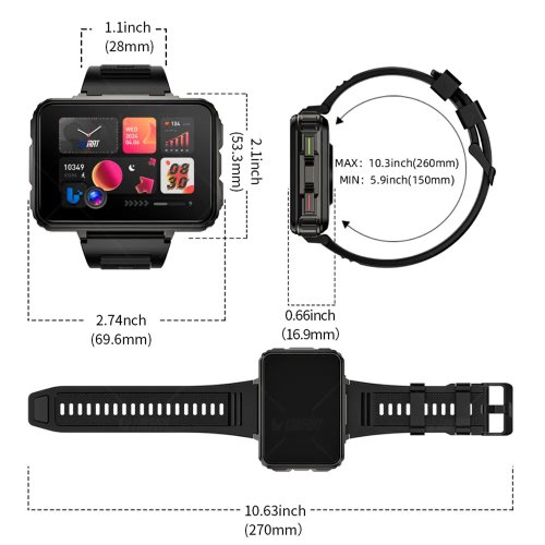 Smartwatch Android 4G con chiamate, Wi‑Fi, doppia fotocamera, torcia, modalità gaming e grande schermo quadrato