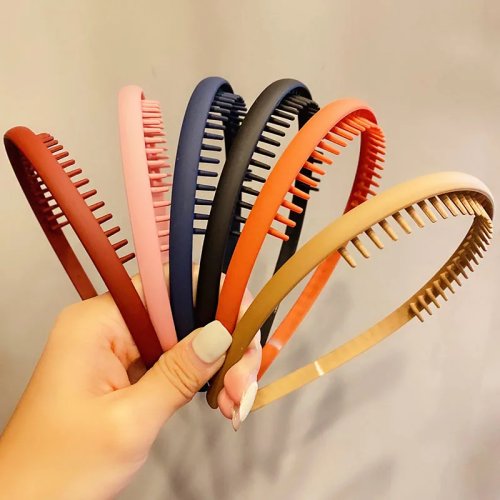 Serre-tête mat cranté femme, coloré — bandeau coiffant pour cheveux rebelles, accessoire mode