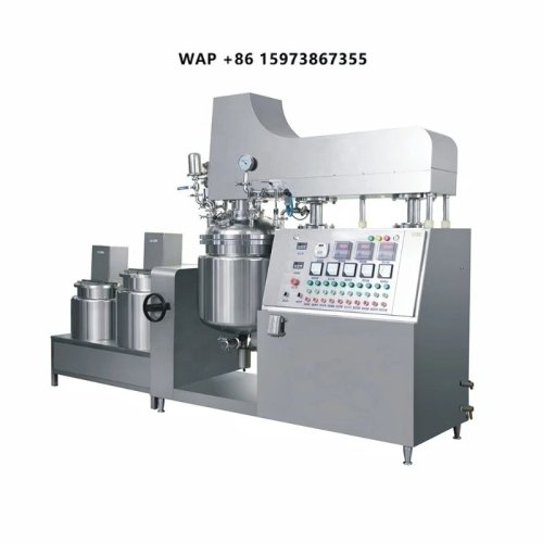 Mesin Vacuum Emulsifier stainless steel dengan mixer high-shear untuk produksi krim wajah dan kosmetik