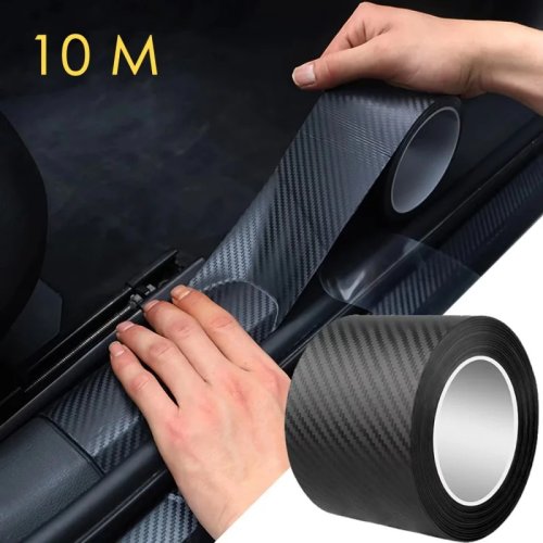 Nano carbon beschermstrip voor auto 1–5 m — waterdichte zelfklevende tape voor portierrand en spiegel