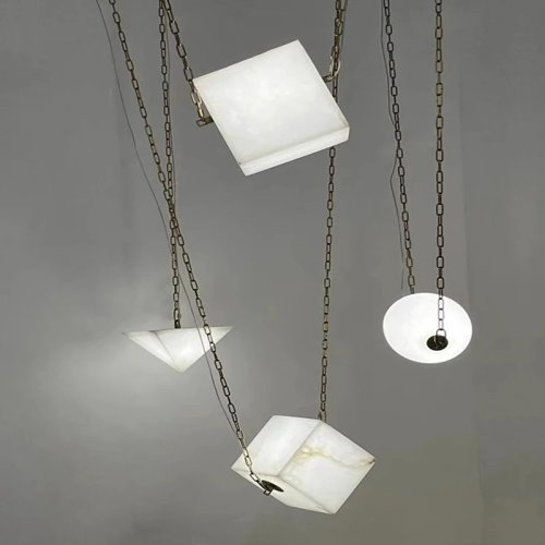 LED-hanglamp geometrisch marmerlook – Moderne plafondlamp/kroonluchter voor woonkamer