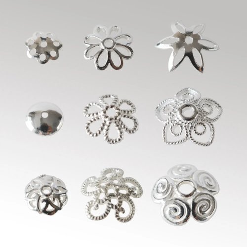 Tampas para contas 925 prata de lei, tampas florais/spacer e remates para bijutaria, embalagem em grosso para DIY