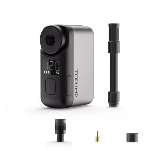 TOPUMP TB2 PRO Mini Akku-Luftpumpe für Fahrrad – kabelloser Reifeninflator, 120 PSI, 450 mAh Akku, Display, Schnellladefunktion
