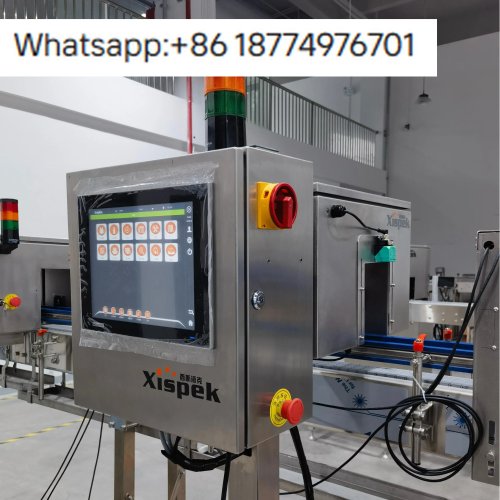 Sistema d'ispezione a raggi X per controllo livello di riempimento (alto/basso) per lattine, PET, HDPE e bottiglie di vetro su linea di produzione