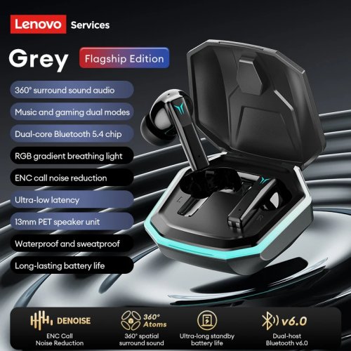 Lenovo GT105 gaming Bluetooth 6.0 draadloze oordopjes — lage latency en ruisonderdrukking