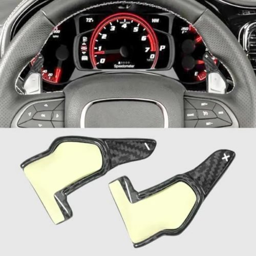 Ekstensi paddle shift serat karbon asli untuk Dodge Challenger/Charger SRT (2015–2024) & Durango SRT (2014–2024)