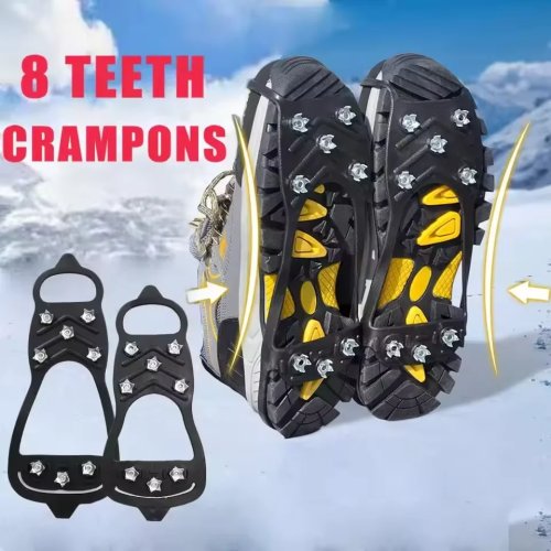 8本爪アイゼン（シューズ用） — 冬の滑り止め・登山・ハイキング用シューズカバー