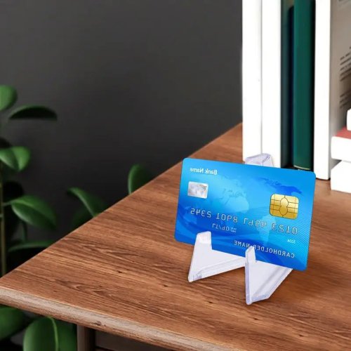 Mini cavalete em acrílico transparente — Suporte portátil para moedas, cartões e livros pequenos