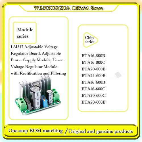 Módulo regulador ajustable LM317 y TRIAC BTA16/BTA20/BTA24 (varios modelos)