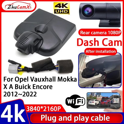 ZhuCamX Видеорегистратор 4K UHD Plug & Play — Автомобильная камера, совместима с Opel/Vauxhall Mokka X и Buick Encore (2012–2022)