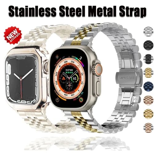 สายสแตนเลสสำหรับ Apple Watch – สายโลหะ รองรับขนาด 38/40/41/42/44/45/49 มม. (Ultra) ใช้ได้กับ Series 4–9 และ SE
