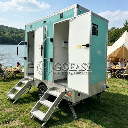 Trailer Toilet Portable Mewah GOEASY dengan Shower — Toilet & Kamar Mandi Bergerak untuk Camping dan Taman, Bisa Disesuaikan