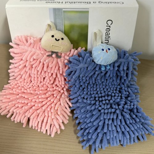 Blue Cat Hand Towel — Soft, Absorbent Hanging Towel with Cat Topper, Cute Christmas or Birthday Gift