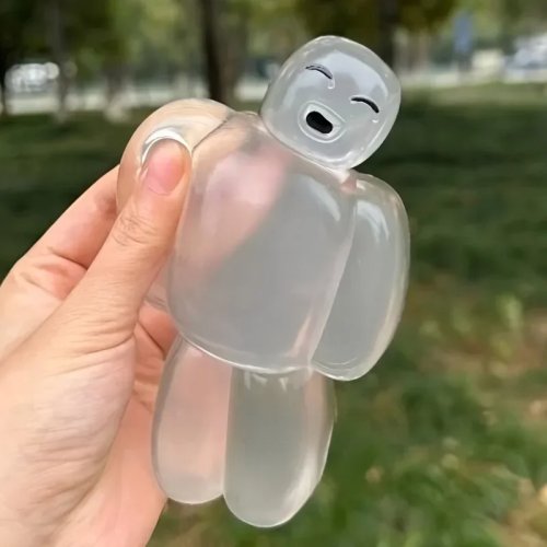 Squishy robot in gel trasparente - super morbido, rimbalzo lento, giocattolo antistress da schiacciare