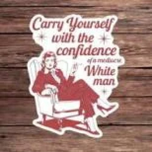 Pegatina vinilo retro 'Carry Yourself Confidence' — adhesivo mujer vintage, resistente al agua para portátil, botella, termo, cuaderno o coche — regalo de empoderamiento para mujeres fuertes