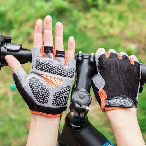 Gants vélo mi-doigts pour homme et femme — respirants et antidérapants, pour fitness et entraînement